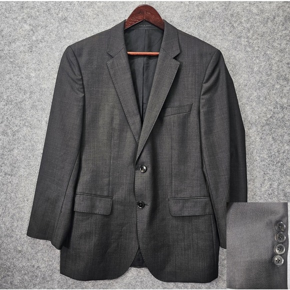 Hugo Boss Blazer Mens 36S XS Gray Wool Sharp Suit Jacket Career Old Money Short - Picture 1 of 16